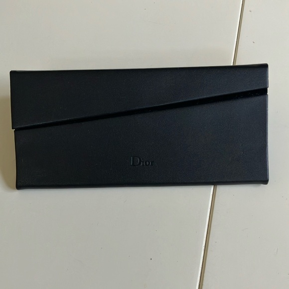 Vintage 80s CHRISTIAN DIOR GLASSES CASE LEATHER VELVET LINED BOX - Picture 2 of 8